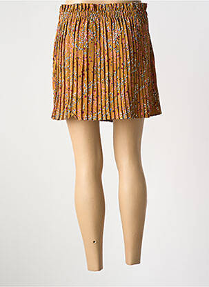 Jupe courte taille élastique orange JUBYLEE femme
