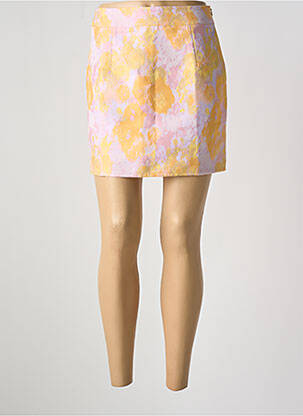Jupe courte taille haute orange MODETROTTER femme