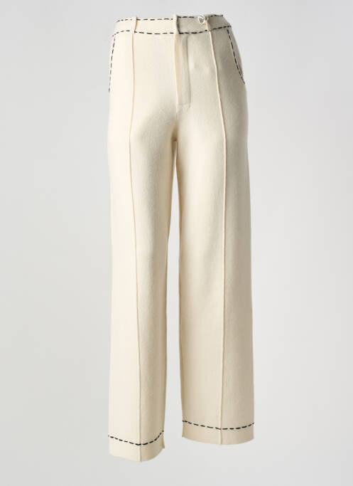 Pantalon droit taille à pinces taille haute beige NOTSHY femme