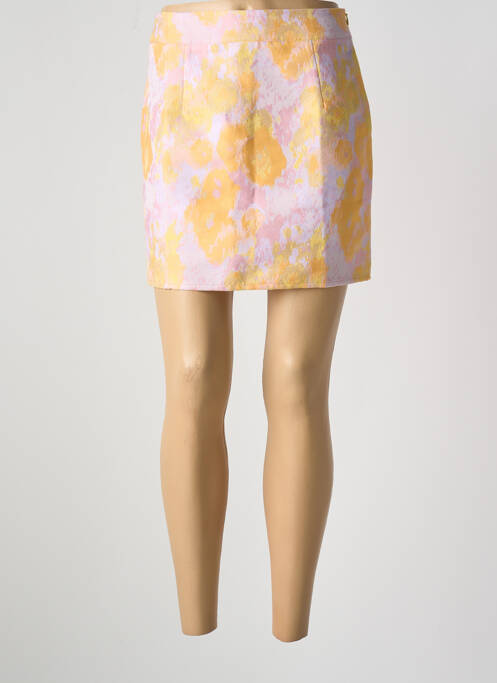 Jupe courte taille haute orange MODETROTTER femme