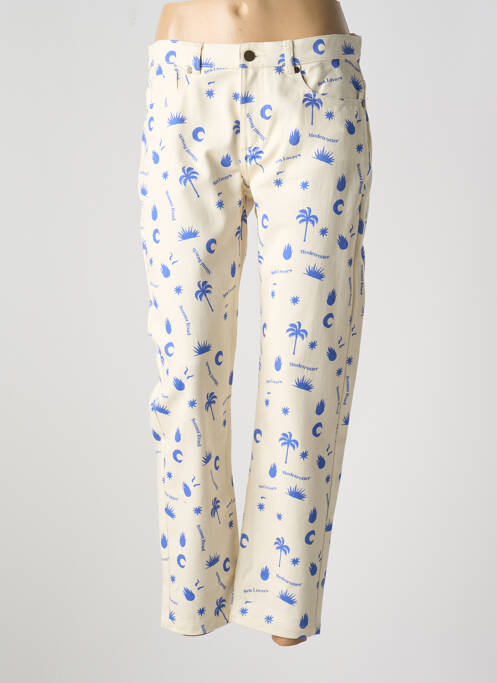 Jeans coupe droite beige MODETROTTER pour femme