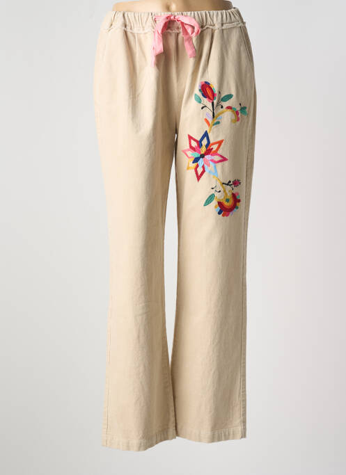 Pantalon droit beige ME369 pour femme