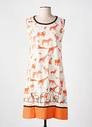 Chemise de nuit sans manche orange ROSE POMME femme