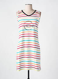 Chemise de nuit imprimé rayures blanc ROSE POMME femme