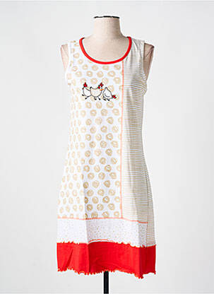 Chemise de nuit imprimé fantaisie beige ROSE POMME femme