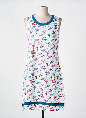 Chemise de nuit imprimé fantaisie bleu ROSE POMME femme