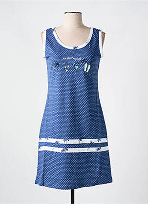 Chemise de nuit imprimé pois bleu ROSE POMME femme