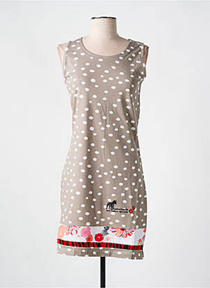 Chemise de nuit imprimé pois beige ROSE POMME femme