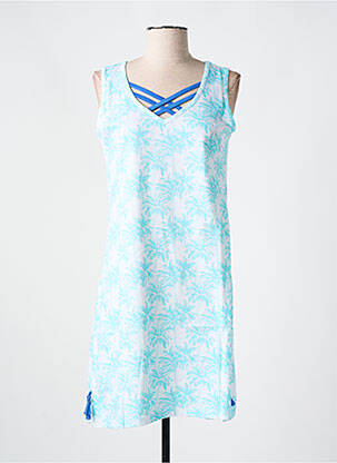Chemise de nuit sans manche bleu clair ROSE POMME femme