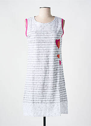 Chemise de nuit imprimé rayures gris ROSE POMME femme