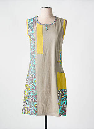 Chemise de nuit imprimé fantaisie jaune ROSE POMME femme