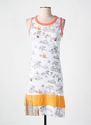 Chemise de nuit imprimé fantaisie blanc ROSE POMME femme