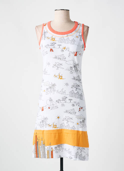 Chemise de nuit imprimé fantaisie blanc ROSE POMME femme