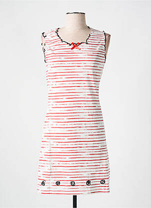 Chemise de nuit imprimé rayures rouge ROSE POMME femme