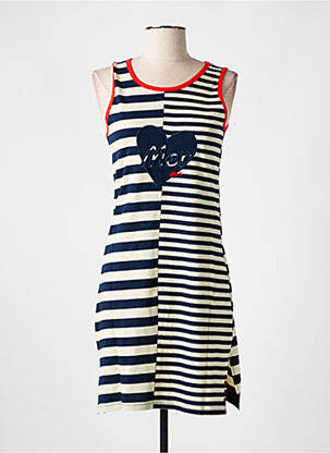 Chemise de nuit imprimé rayures bleu ROSE POMME femme