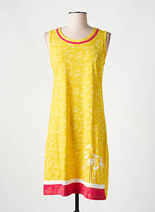 Chemise de nuit imprimé fantaisie jaune ROSE POMME femme