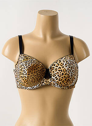 Soutien-gorge effet matière satinée haut soutien-gorge moulé beige ANTIGEL femme