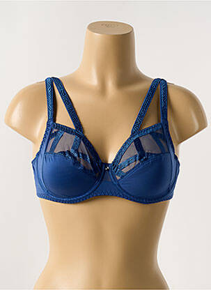 Soutien-gorge effet matière satinée haut soutien-gorge emboitant bleu LOUISA BRACQ femme