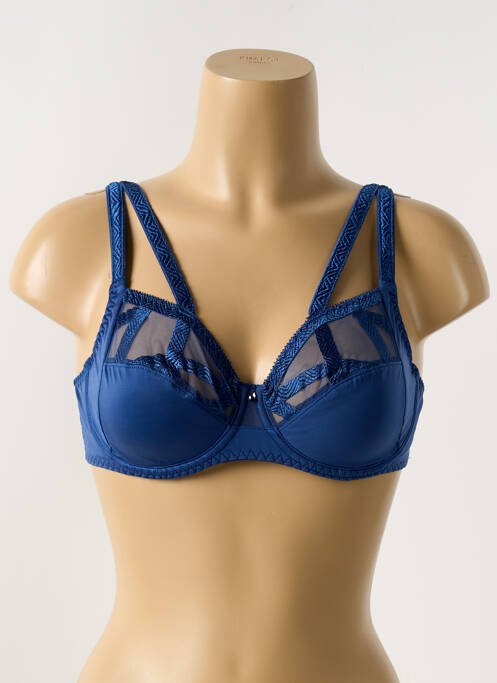 Soutien-gorge effet matière satinée haut soutien-gorge emboitant bleu LOUISA BRACQ femme