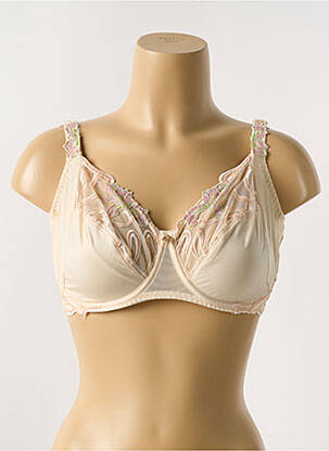 Soutien-gorge broderie haut soutien-gorge emboitant beige LOUISA BRACQ femme