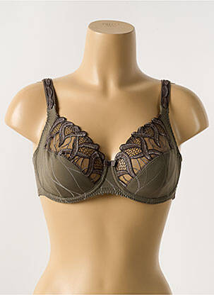 Soutien-gorge broderie haut soutien-gorge emboitant vert LOUISA BRACQ femme