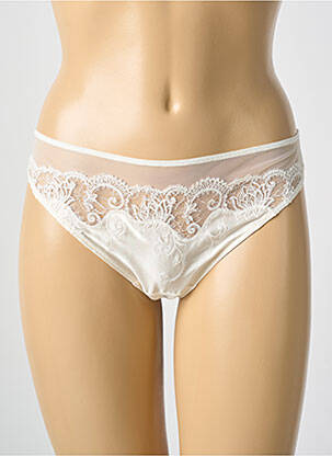 Tanga effet matière satinée beige LISE CHARMEL femme