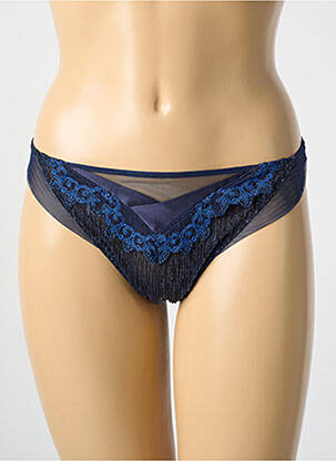 Tanga effet matière satinée bleu LISE CHARMEL femme