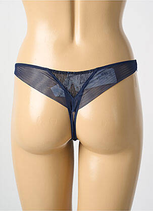 Tanga effet matière satinée bleu LISE CHARMEL femme