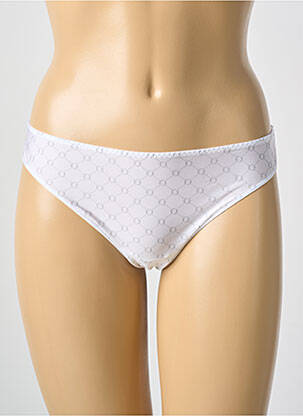 Tanga tissage satiné blanc ANTIGEL femme