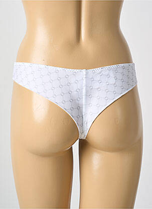 Tanga tissage satiné blanc ANTIGEL femme