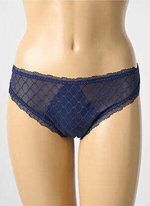 Tanga broderie bleu ANTIGEL femme