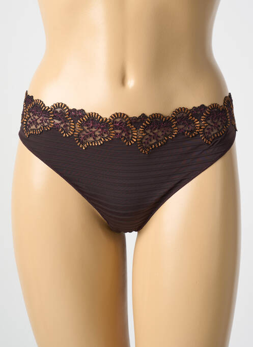 Tanga marron LOUISA BRACQ pour femme
