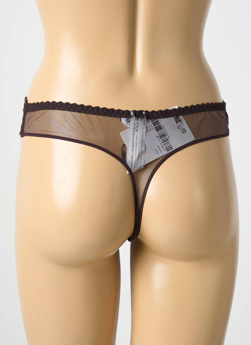 Tanga marron LOUISA BRACQ pour femme