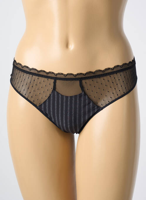 Tanga noir ANTIGEL pour femme