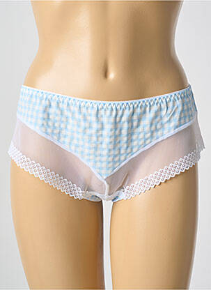 Shorty bi-matiére bleu LOUISA BRACQ femme