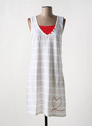 Chemise de nuit col v blanc ROSE POMME femme