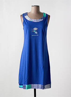 Chemise de nuit imprimé fantaisie bleu ROSE POMME femme