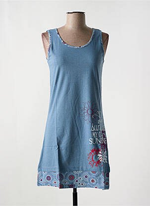 Chemise de nuit sans manche bleu ROSE POMME femme