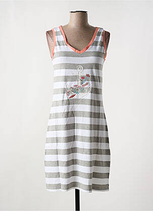 Chemise de nuit imprimé fantaisie gris ROSE POMME femme