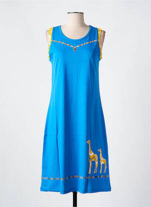 Chemise de nuit imprimé fantaisie bleu ROSE POMME femme