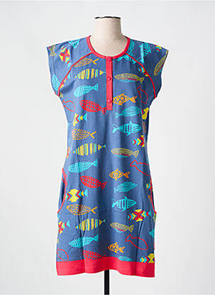 Chemise de nuit fermeture boutonnée sur le devant bleu ROSE POMME femme