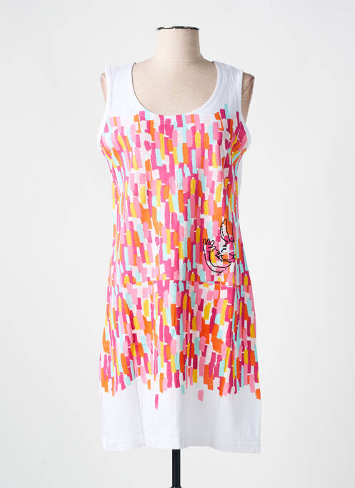 Chemise de nuit imprimé fantaisie blanc ROSE POMME femme