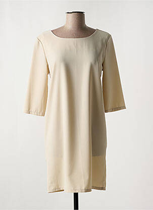 Robe courte manches 3/4 manches 3/4 beige LA CROISETE femme