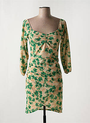 Robe courte manches 3/4 manches 3/4 vert LA CROISETTE femme