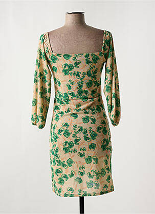 Robe courte manches 3/4 manches 3/4 vert LA CROISETTE femme