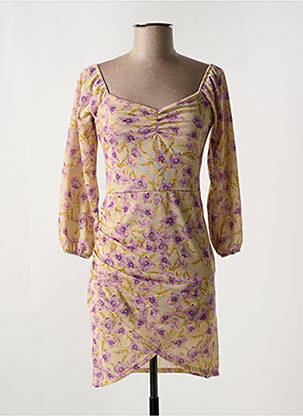 Robe courte manches 3/4 manches 3/4 violet LA CROISETTE femme
