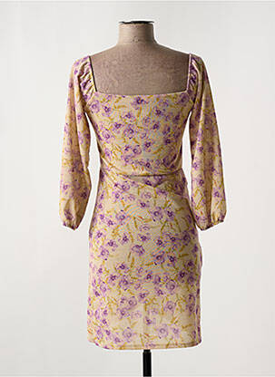Robe courte manches 3/4 manches 3/4 violet LA CROISETTE femme