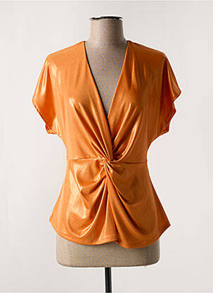 Top stretch manches courtes orange LA CROISETTE femme