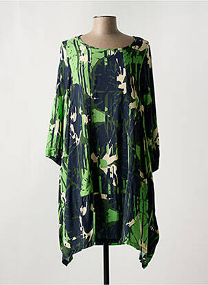 Robe mi-longue manches 3/4 manches 3/4 vert G!OZE femme