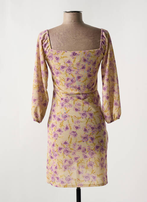 Robe courte manches 3/4 manches 3/4 violet LA CROISETTE femme